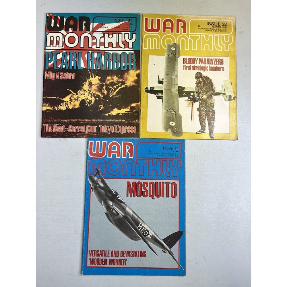 WAR MONTHLY MAGAZINE Lot 3 1974-1977 Pearl Harbor Operation Veritable Shanghai